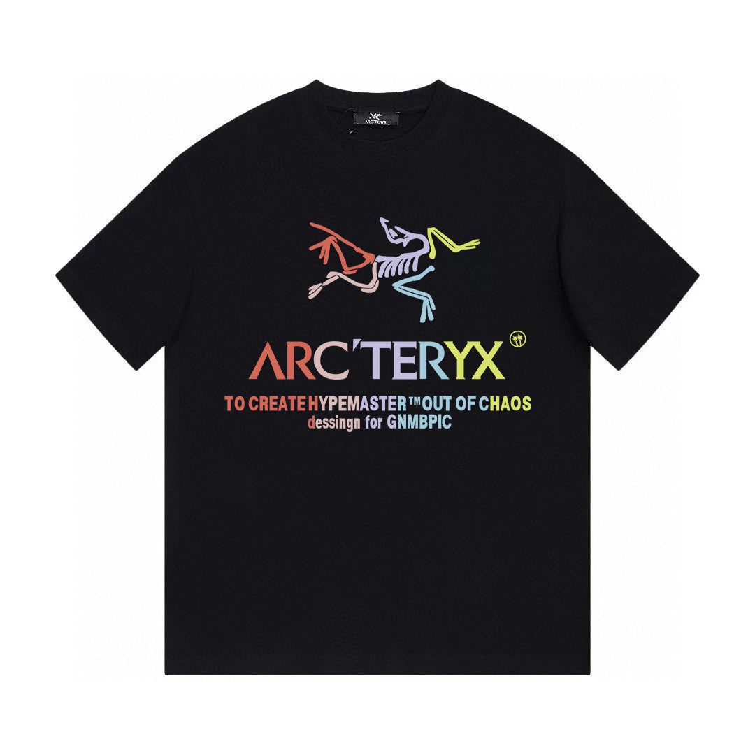 Arc'teryx Multicolor Fossil‑Bird Graphic Letter Print Short‑Sleeve T‑Shirt