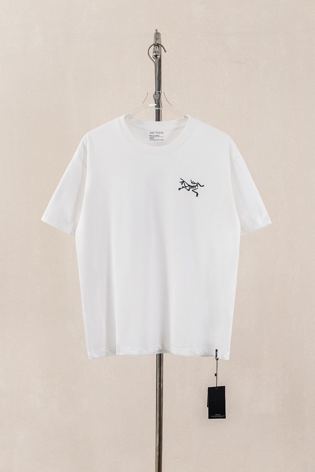 Arc'teryx White Short Sleeve Tee Back Large Skeleton Bird Grid Graphic Casual Top