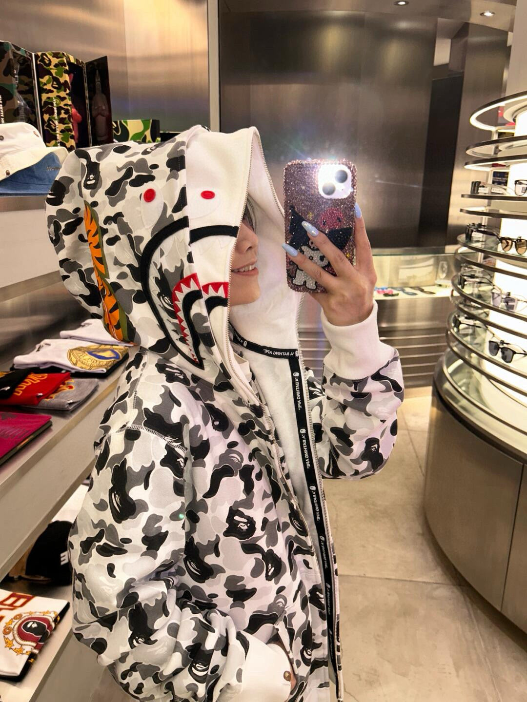 BAPE Macro City Camo Shark Full-Zip Double Hood Hoodie