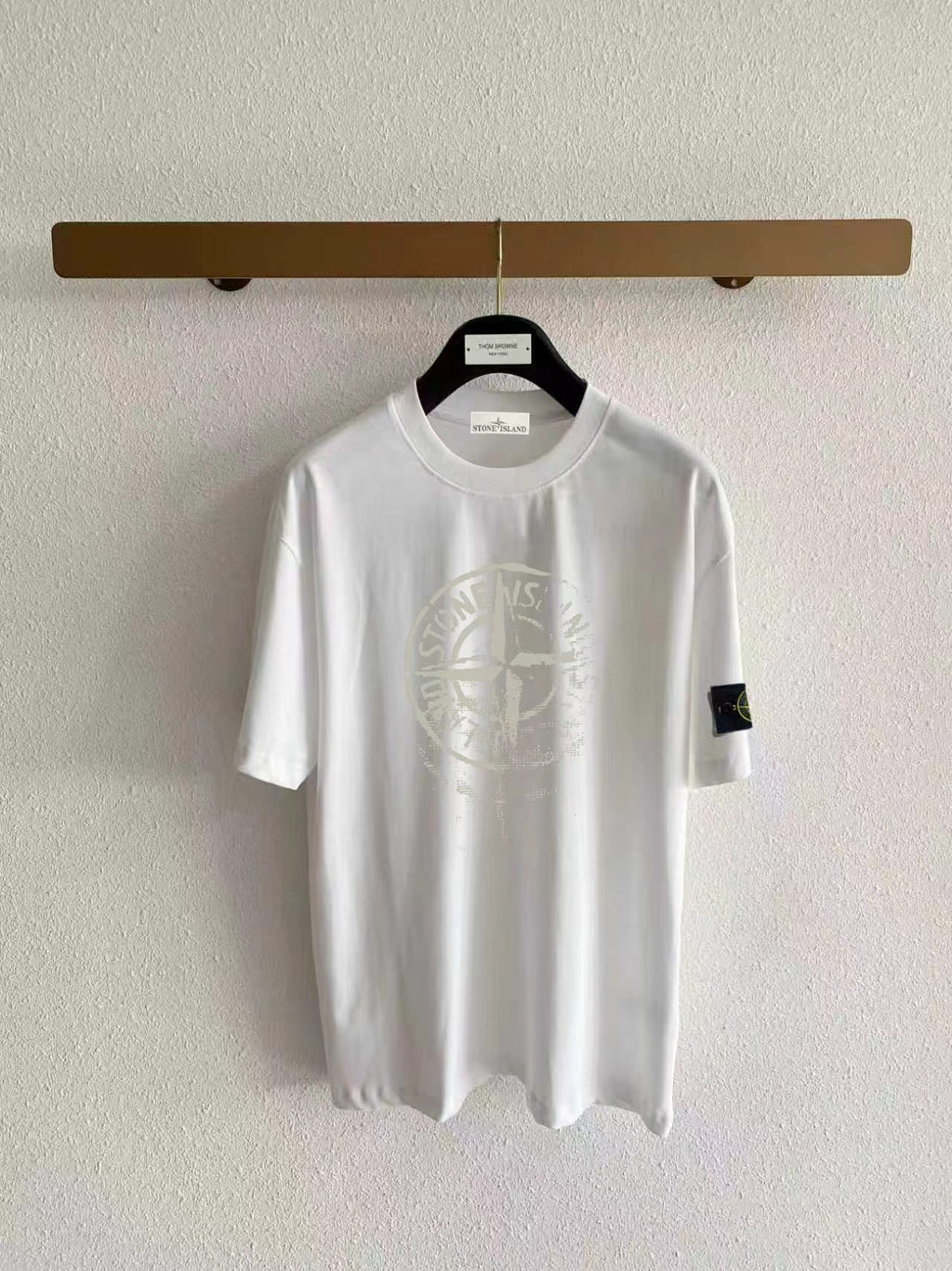 Stone Island Worn Compass Rose Badge Oversized Print T-Shirt