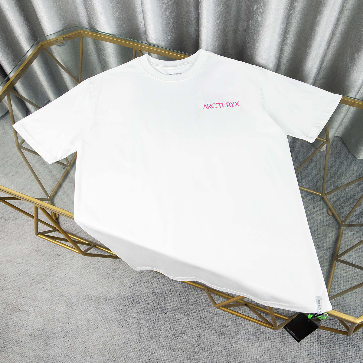 Arc'teryx Pink Chest Wordmark & Back Multi-Label Skeleton Bird Unisex T-Shirt
