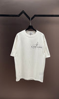 Stone Island Hand-Painted Graffiti T-Shirt with Compass Rose Back Print