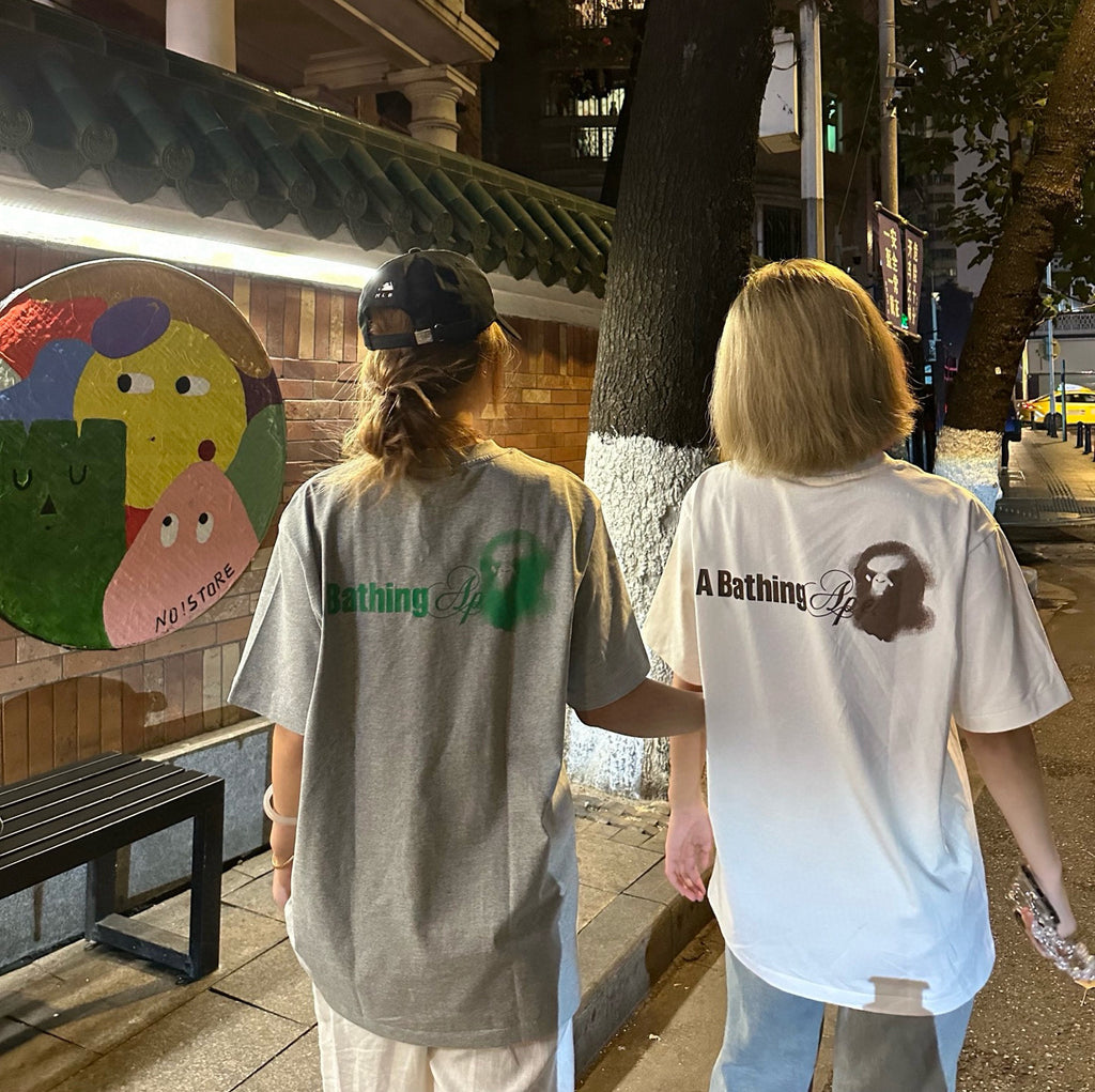 BAPE SS25 "A Bathing Ape" Watermark Script Logo Left Chest Oversized Heavyweight Unisex T-Shirt