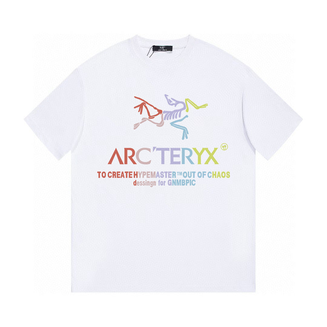 Arc'teryx Multicolor Fossil‑Bird Graphic Letter Print Short‑Sleeve T‑Shirt