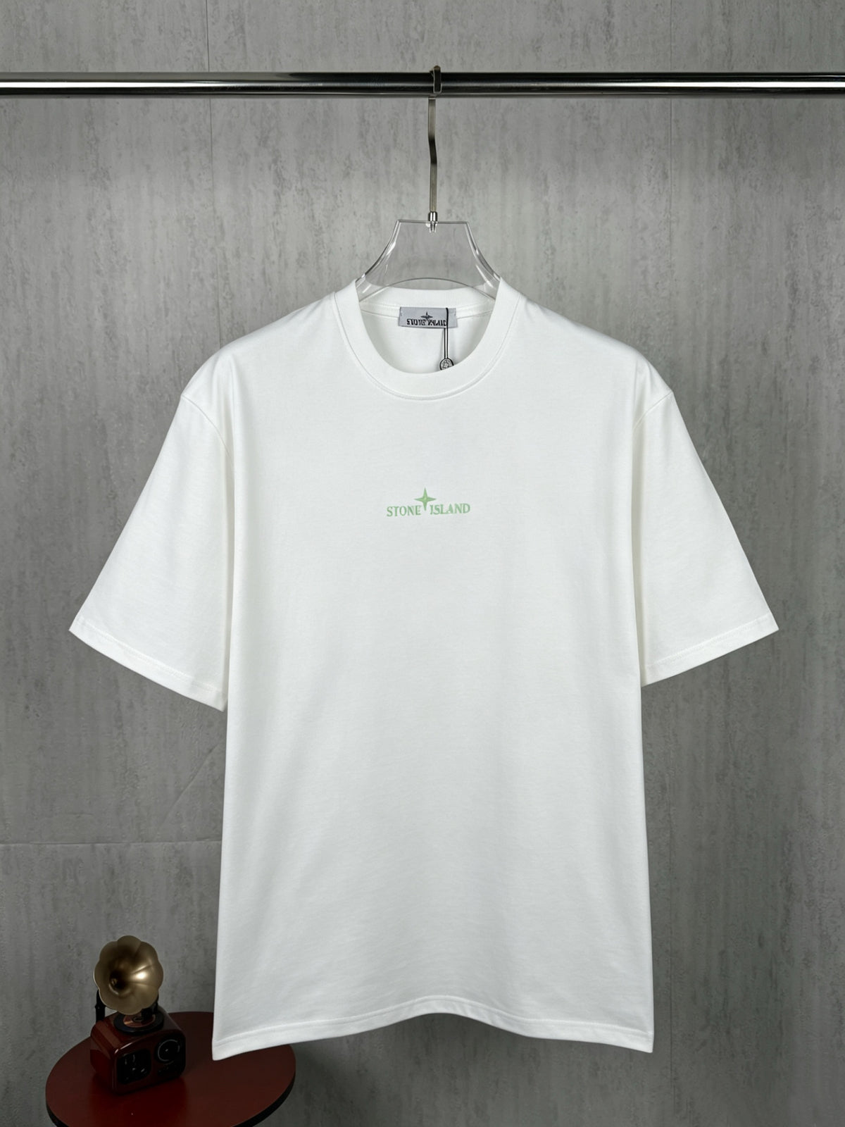 Stone Island Essentials Small Green Compass Logo Print Crew Neck T-Shirt
