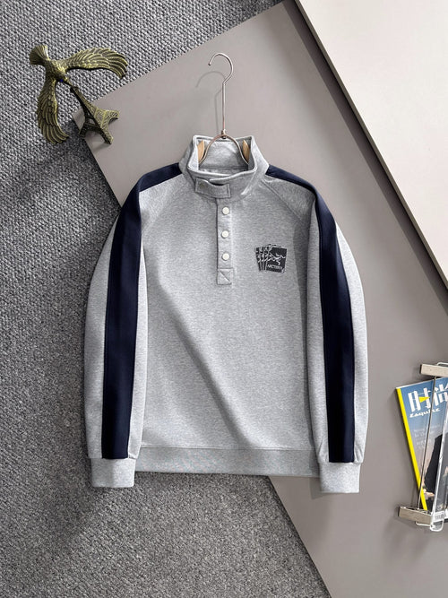 Arc'teryx 25SS Colorblock Stand Collar Snap Sweatshirt | Navy