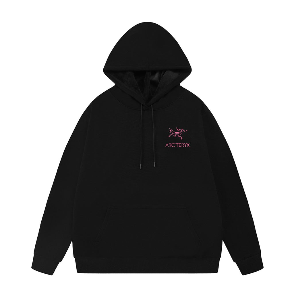 Arc'teryx Pink Logo Print Oversized Fleece-Lined Hoodie