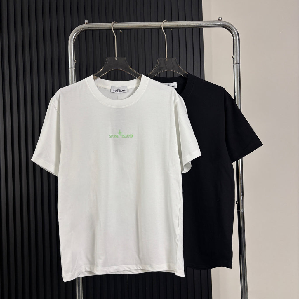 Stone Island Centre Chest Puff Print Compass Logo Oversized Cotton Tee