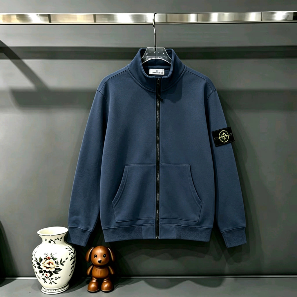 Stone Island Classic Compass Badge Full-Zip Stand Collar Sweatshirt Jacket