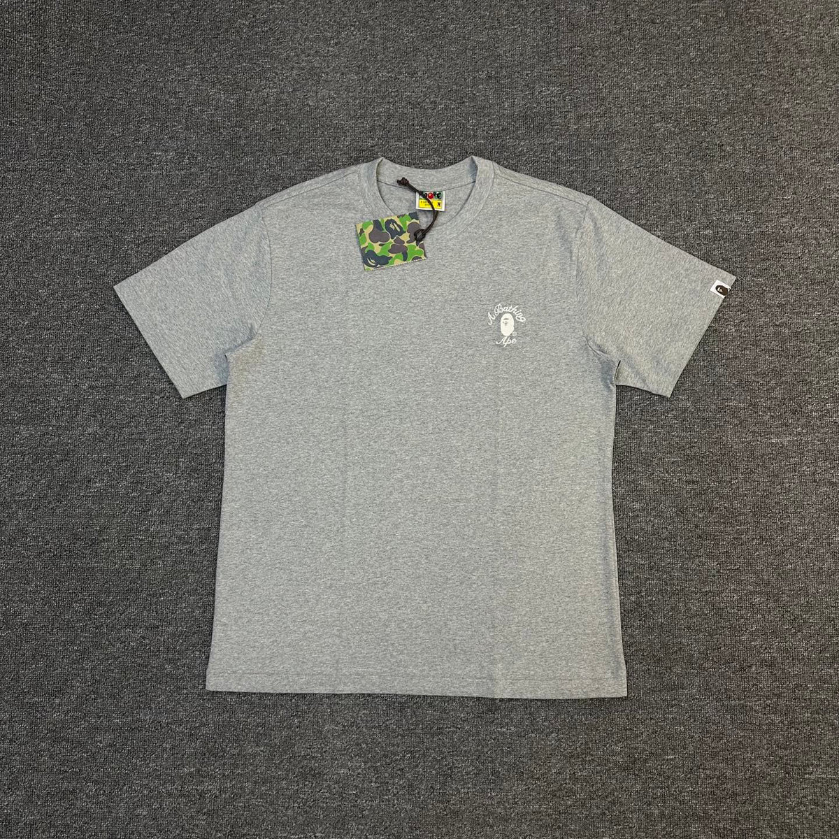 BAPE SS25 "A. Bathing Ape" Script Logo Left Chest Embroidered Oversized Heavyweight Unisex T-Shirt