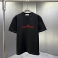 Stone Island Spring–Summer 2026 T-Shirt — Flock-Print Bubble Letter Logo, Compass Star Centre Chest