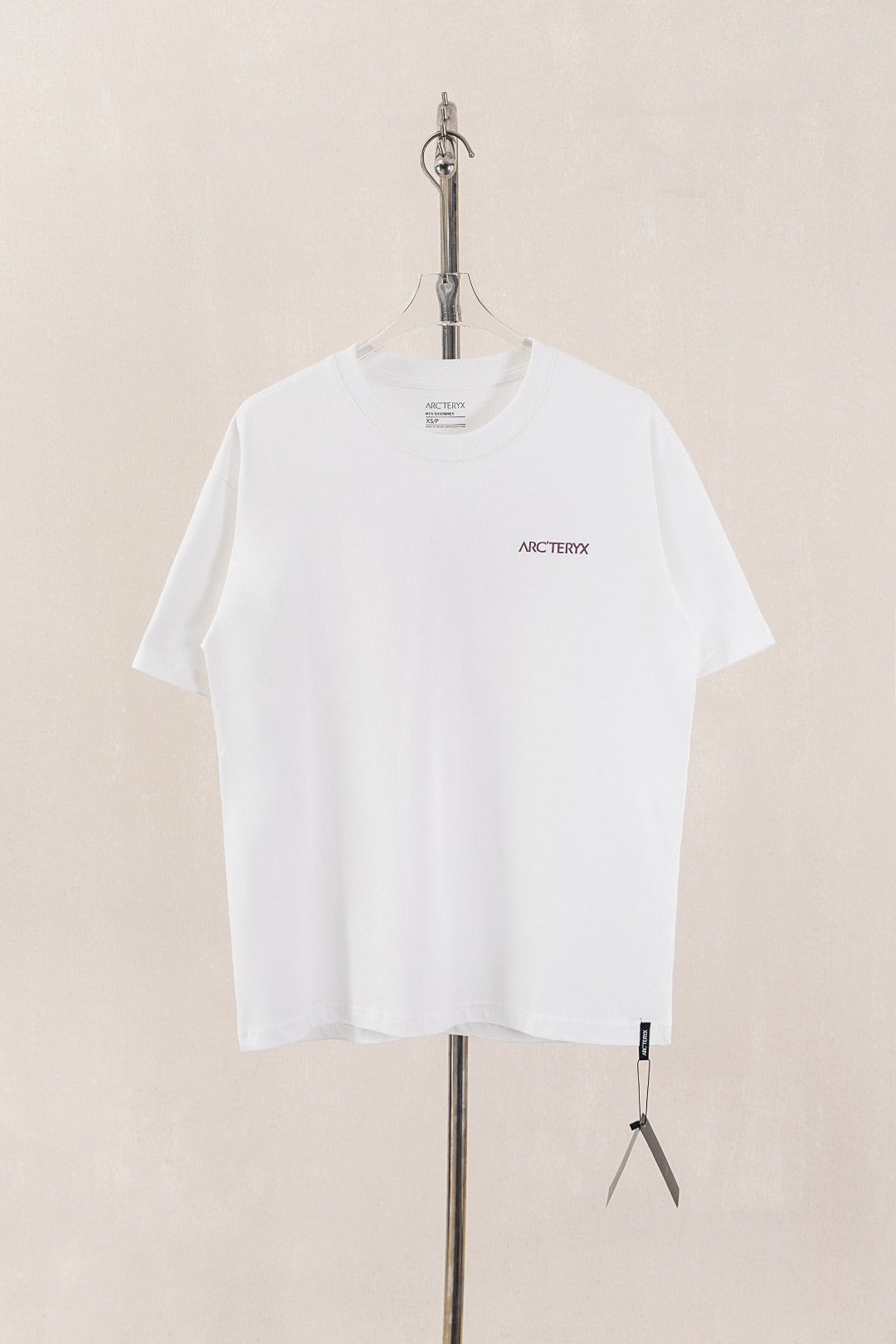 Arc'teryx Minimal Burgundy Text‑Logo Crew‑Neck Short‑Sleeve T‑Shir