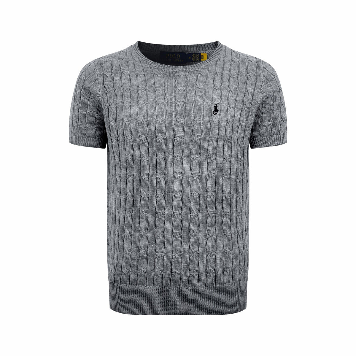 Ralph Lauren Men's Short‑Sleeve Cable‑Knit Crew Neck Sweater