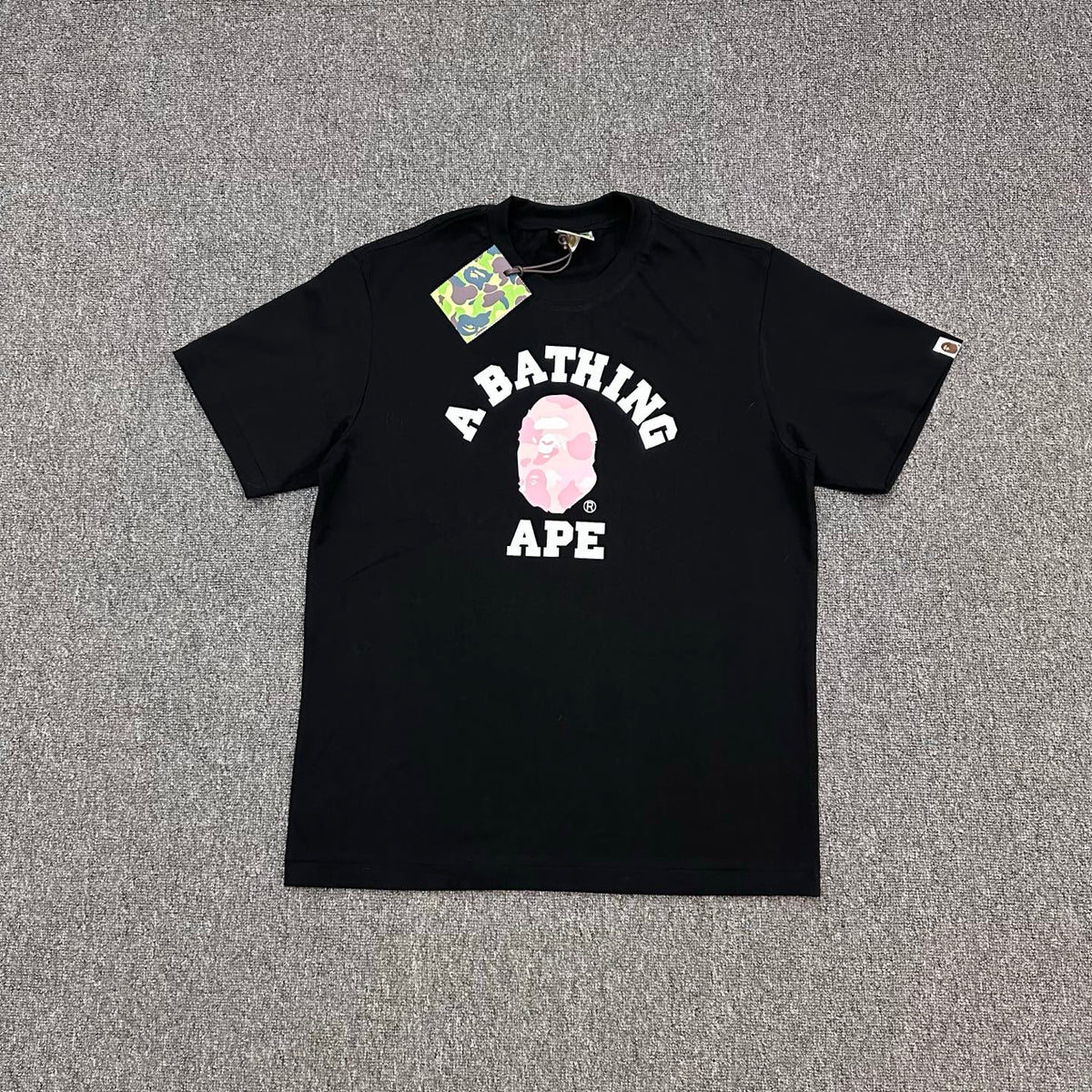 BAPE SS26 ABC Camo Ape Head College T-Shirt — Blue Camo / Pink Camo