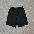 A Bathing Ape Wordmark Embroidered Raw Hem Shorts - Black / Gray