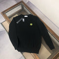 Stone Island Fine-Knit Crew Neck Pullover Sweater with Chest Compass Badge