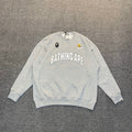 BAPE Bee Collegiate Arch "Bathing Ape" Contrast Crewneck Sweatshirt - Gray / Blue / Black