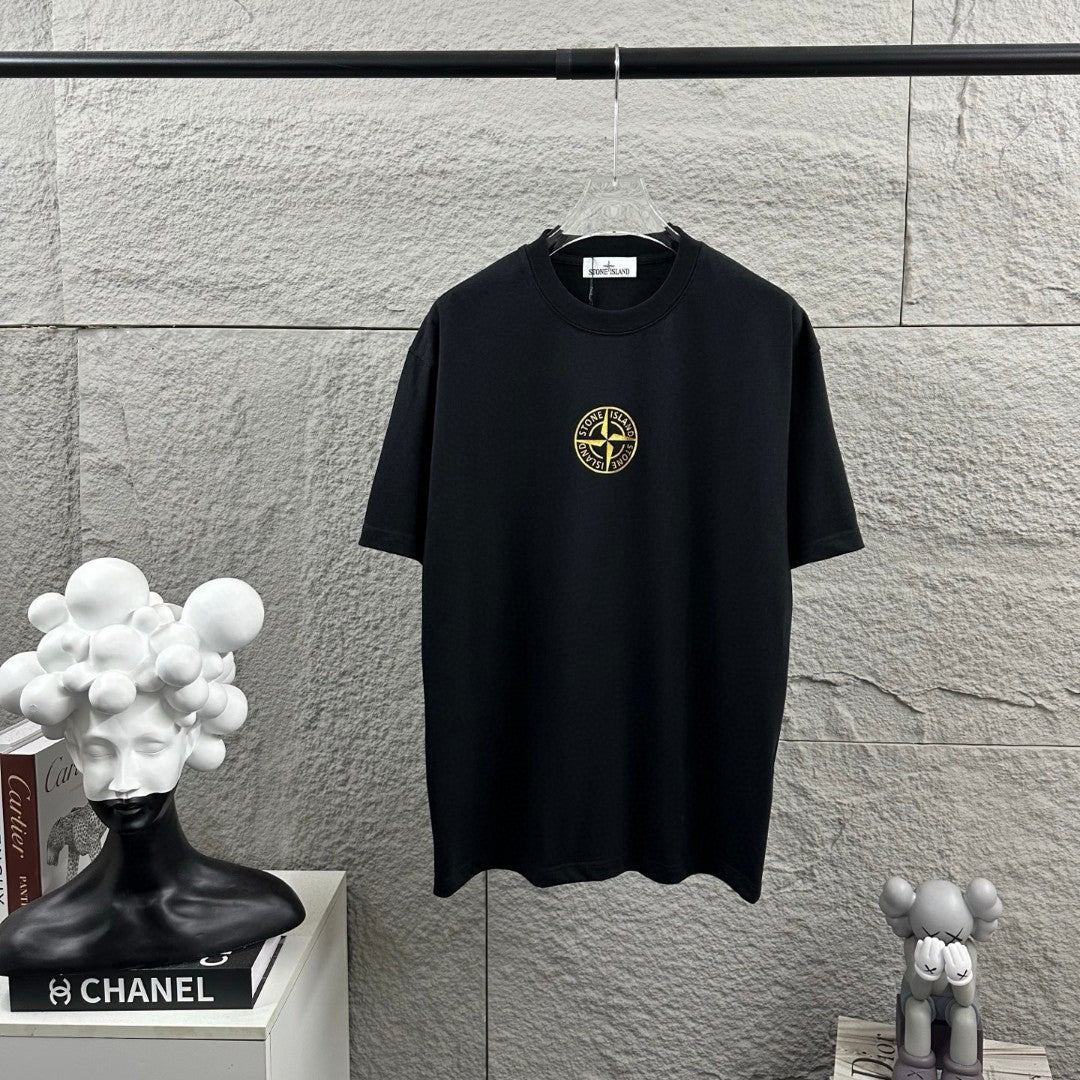 Stone Island Spring–Summer 2026 T-Shirt - Gold Foil Compass Badge at Centre Chest