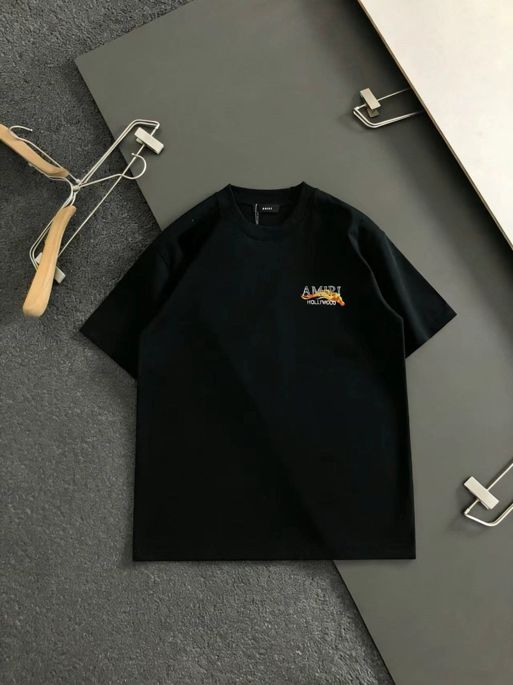 Amiri Hollywood Small Chest Graphic Crew‑Neck Short‑Sleeve T‑Shirt