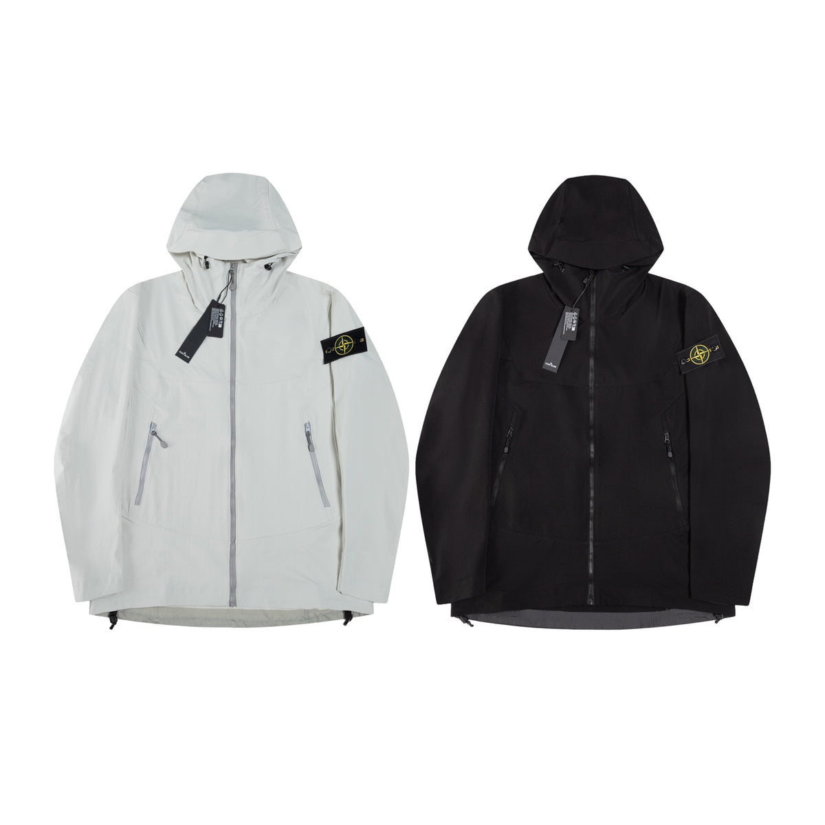 Stone Island Hooded Soft-Shell Jacket with Zip Pockets and Compass Badge