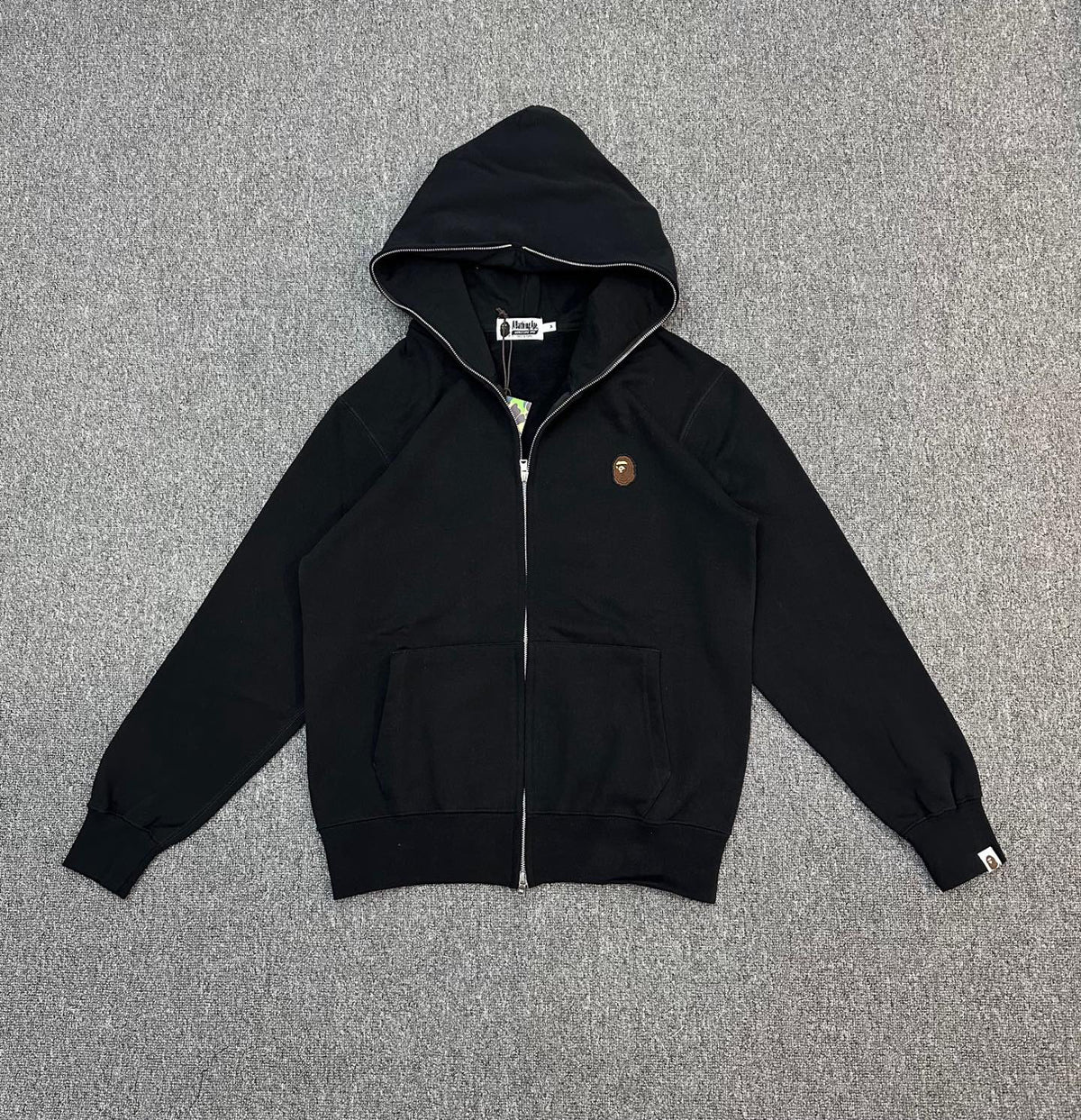 BAPE A Bathing Ape FW24 Ape Head Badge Full-Zip Hoodie — Black