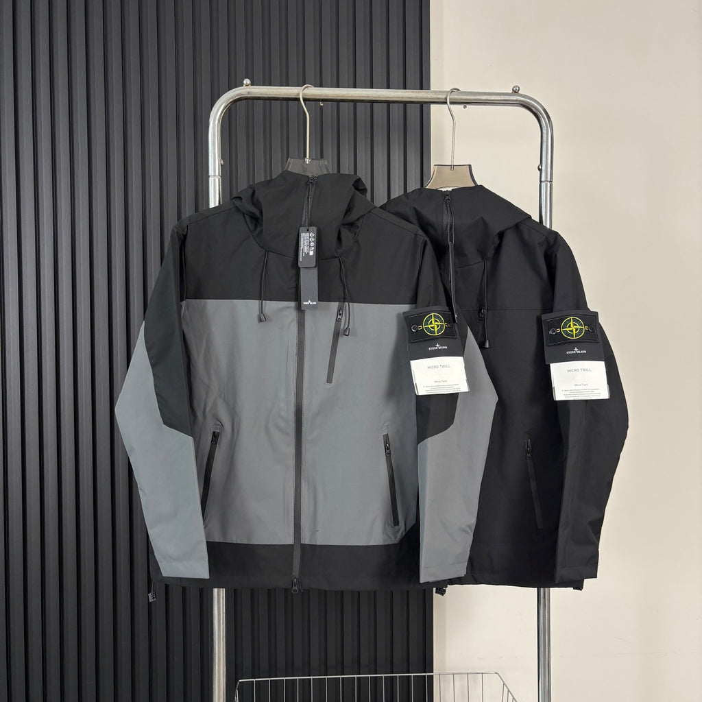 Stone Island Micro Twill Hooded Technical Shell Jacket with Compass Badge