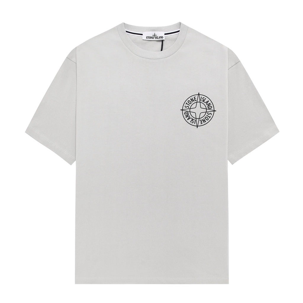 Stone Island Left Chest Circular Compass Badge Print Crew Neck T-Shirt