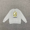 BAPE 11th Anniversary Ink Wash Camo Ape Head "By Bathing Ape" Crewneck Sweatshirt - Gray / Black