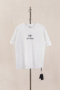 Arc'teryx Men Crew Neck T‑Shirt Back Skeleton Bird Grid Print White Street Casual Tee
