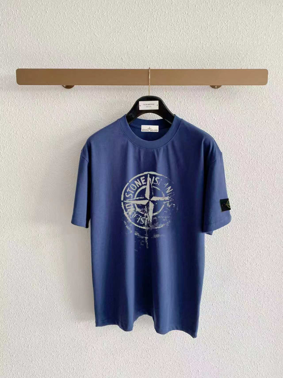Stone Island Worn Compass Rose Badge Oversized Print T-Shirt