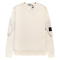 Stone Island Cotton Crew Neck Sweatshirt with Bilateral Sleeve Open Cargo Pockets and Compass Badge