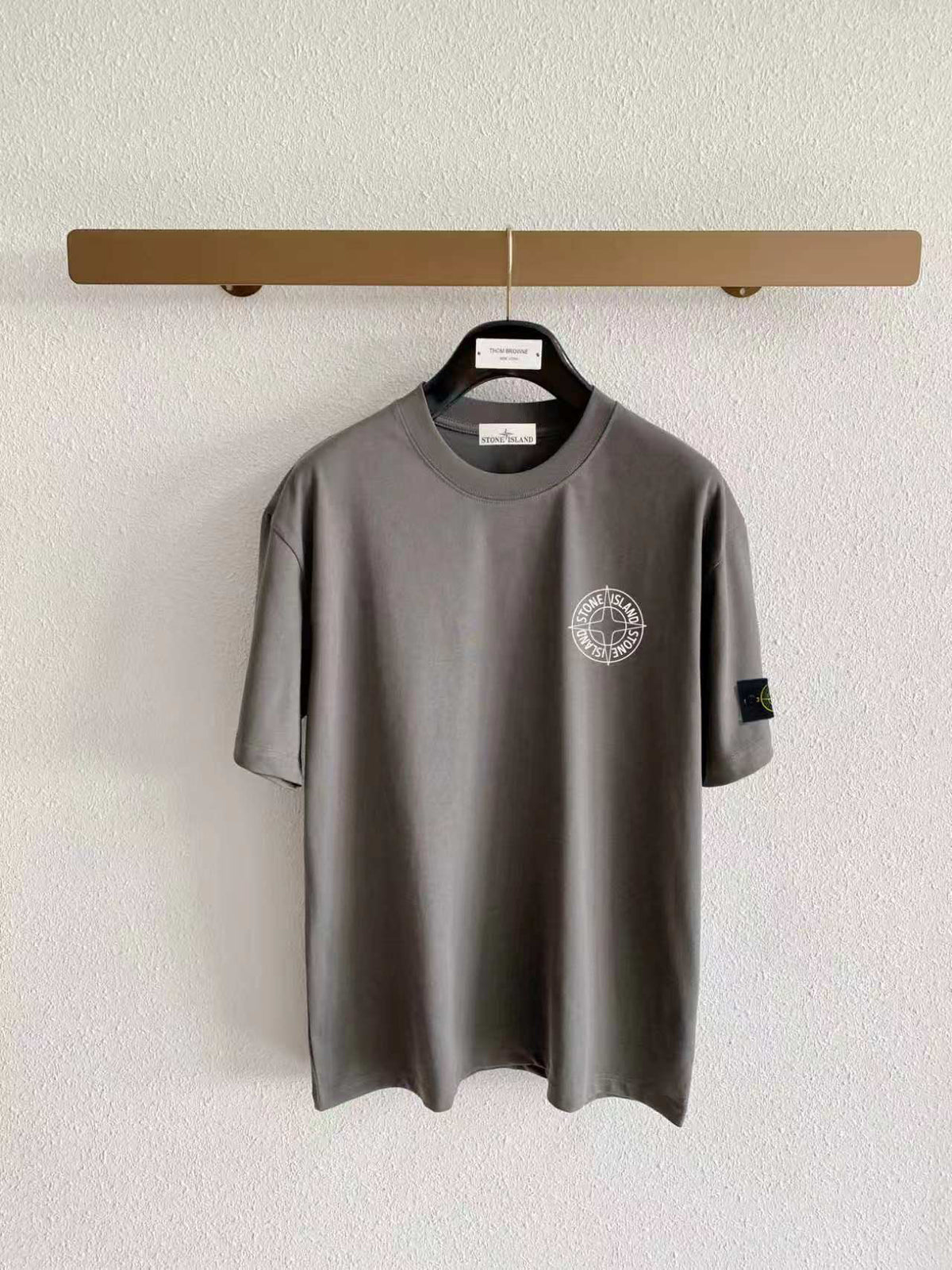 Stone Island Classic Compass Rose Badge Left Chest Print T-Shirt