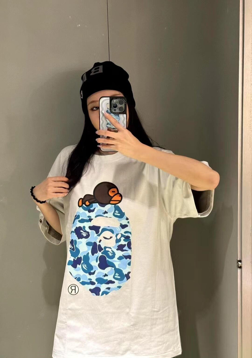 BAPE SS25 ABC Camo Baby Milo Ape Head Oversized Heavyweight Unisex T-Shirt