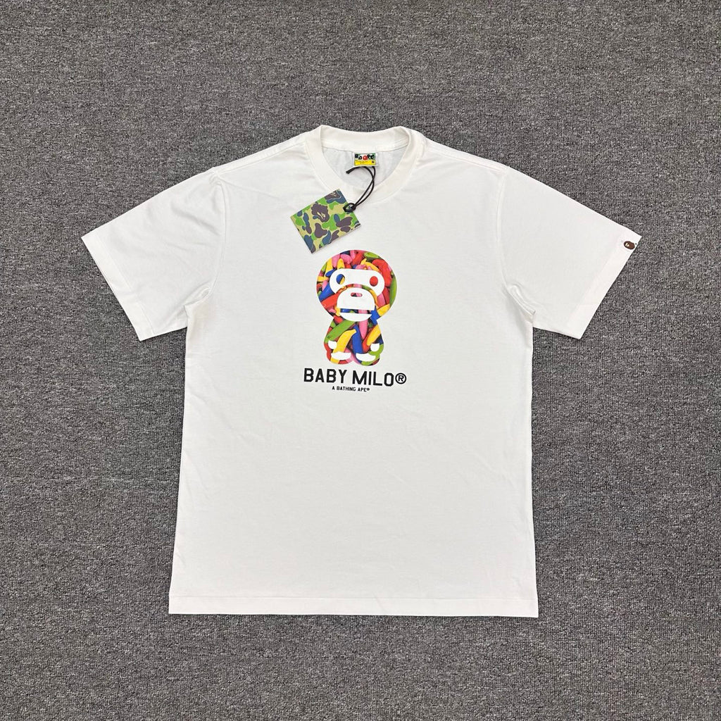 BAPE SS26 Baby Milo Rainbow Logo Fill T-Shirt
