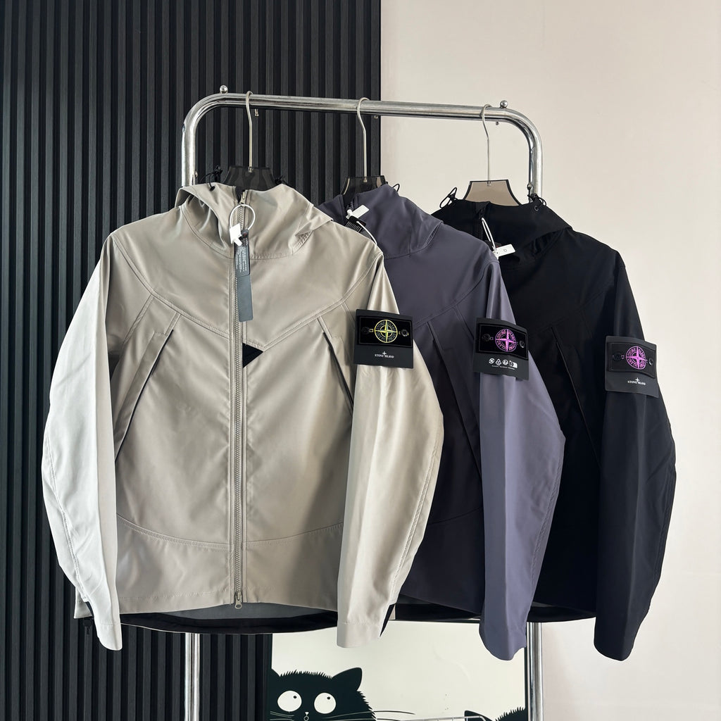Stone Island Softshell Technical Hooded Jacket with Compass Badge