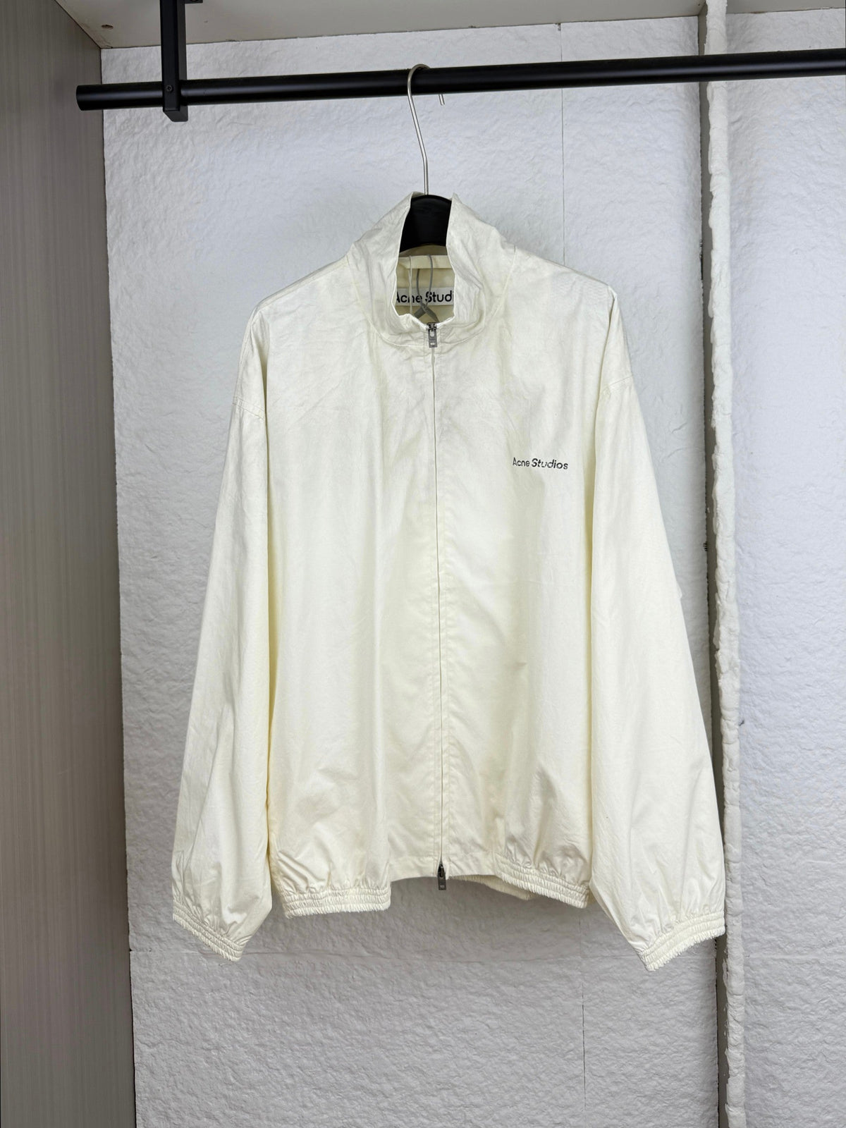 Acne Studios Off‑White Full‑Zip Stand‑Collar Track Jacket