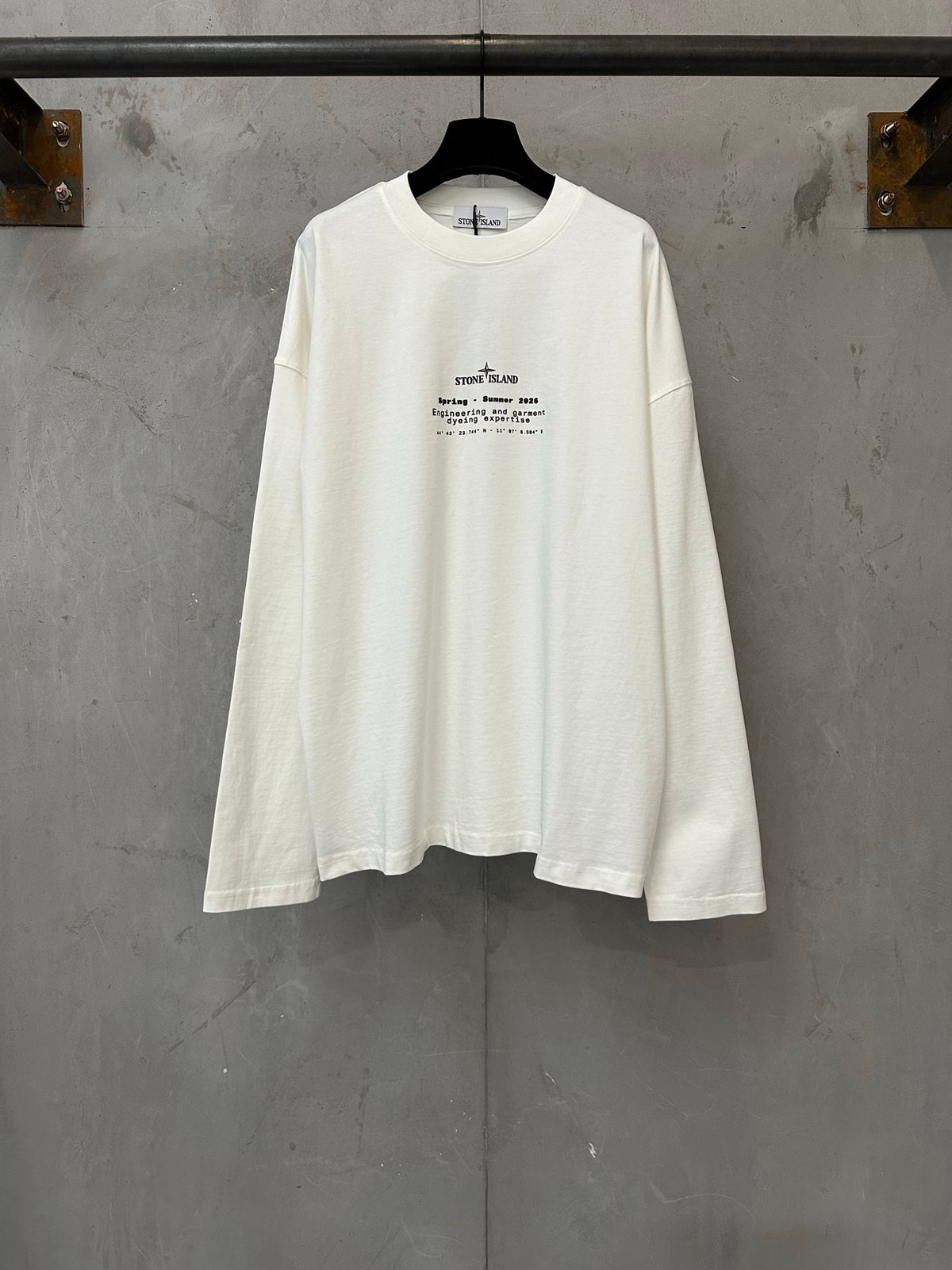 Stone Island Spring Summer 2026 Archive Text Print Long Sleeve Tee - 2 Colors