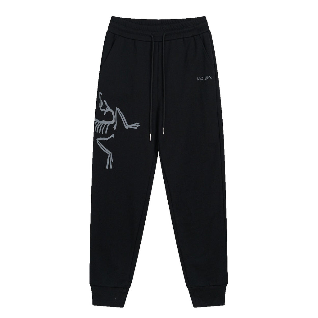 Arc'teryx Large Skeleton Fossil‑Bird Print Drawstring Jogger Pants