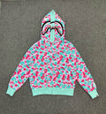 BAPE Miami 4th Anniversary WGM Shark Full-Zip Double Hood Hoodie — Miami ABC Camo