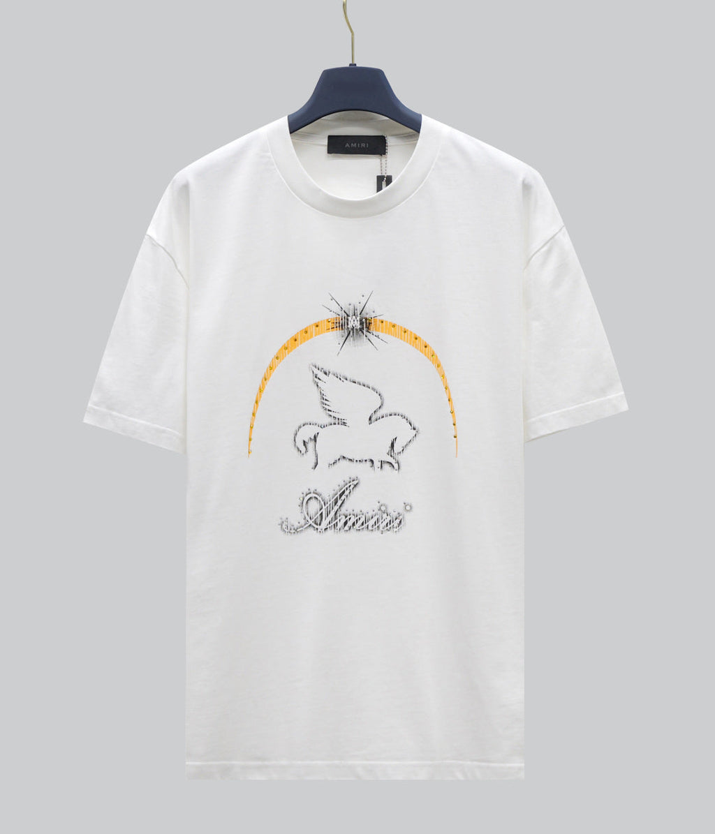 AMIRI Pegasus Rainbow Graphic Crew Neck Short‑Sleeve T‑Shirt