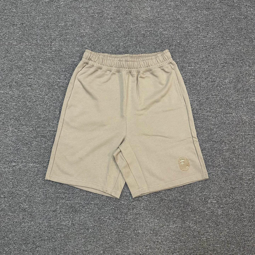 A Bathing Ape Tone-on-Tone Ape Head Embroidered Shorts