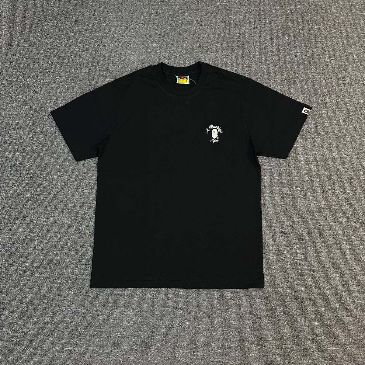 BAPE SS25 "A. Bathing Ape" Script Logo Left Chest Embroidered Oversized Heavyweight Unisex T-Shirt