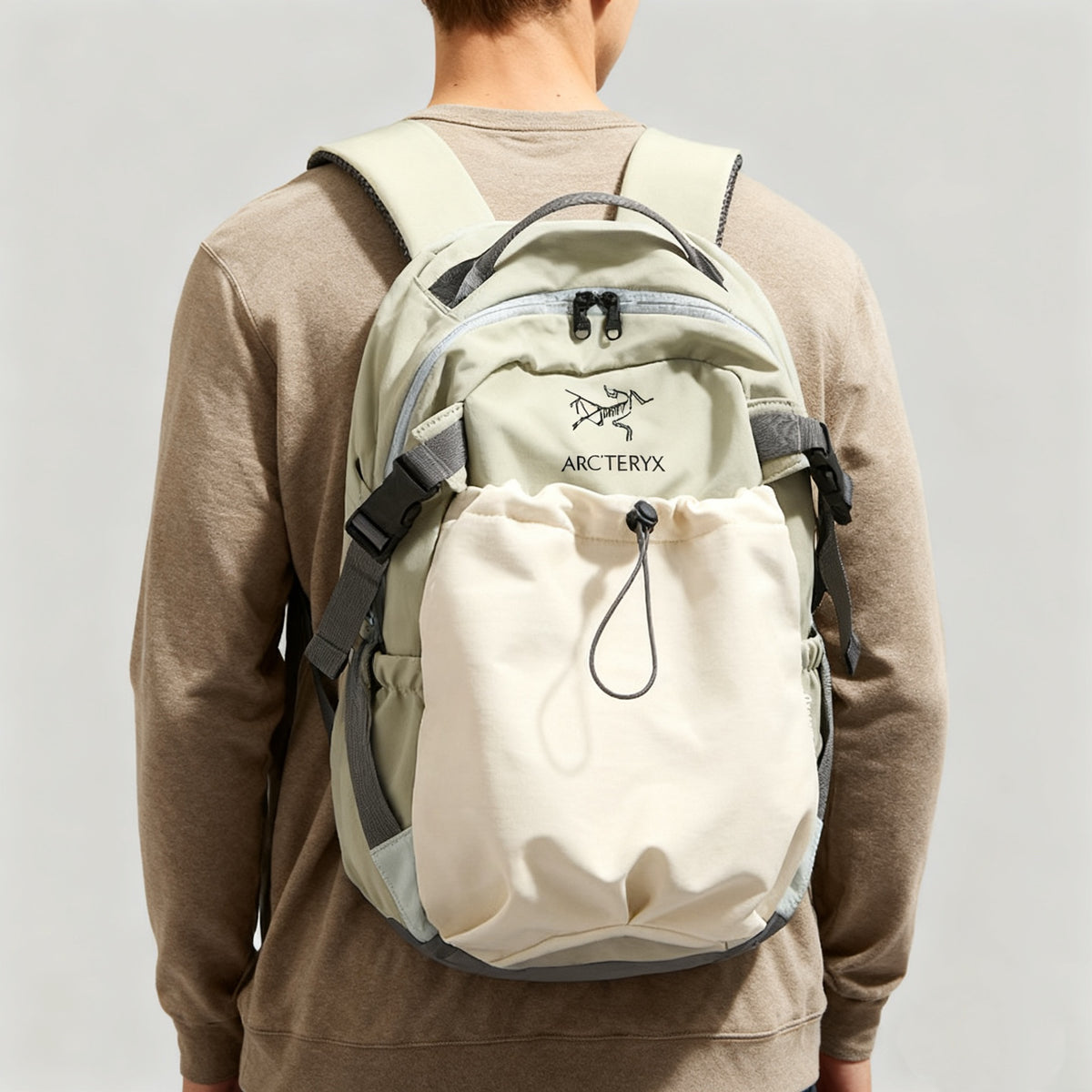 Arc'teryx Color‑Block Drawstring Pocket Backpack, Large‑Capacity Outdoor Travel Daypack Unisex