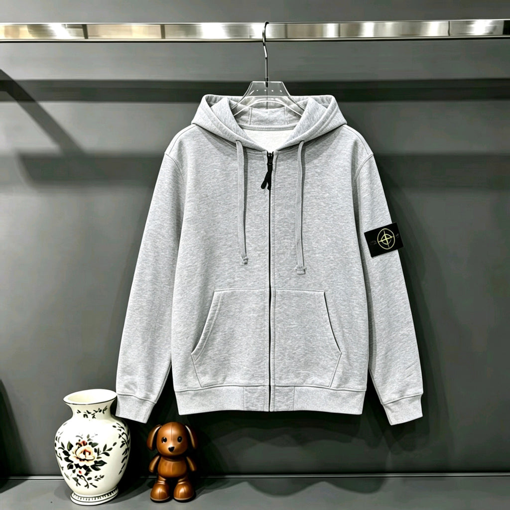 Stone Island Classic Compass Badge Full-Zip Hoodie Sweatshirt - 11 Colors