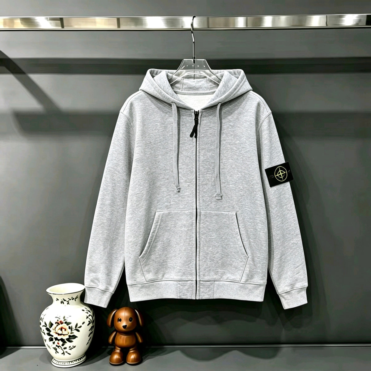 Stone Island Classic Compass Badge Full-Zip Hoodie Sweatshirt - 11 Colors