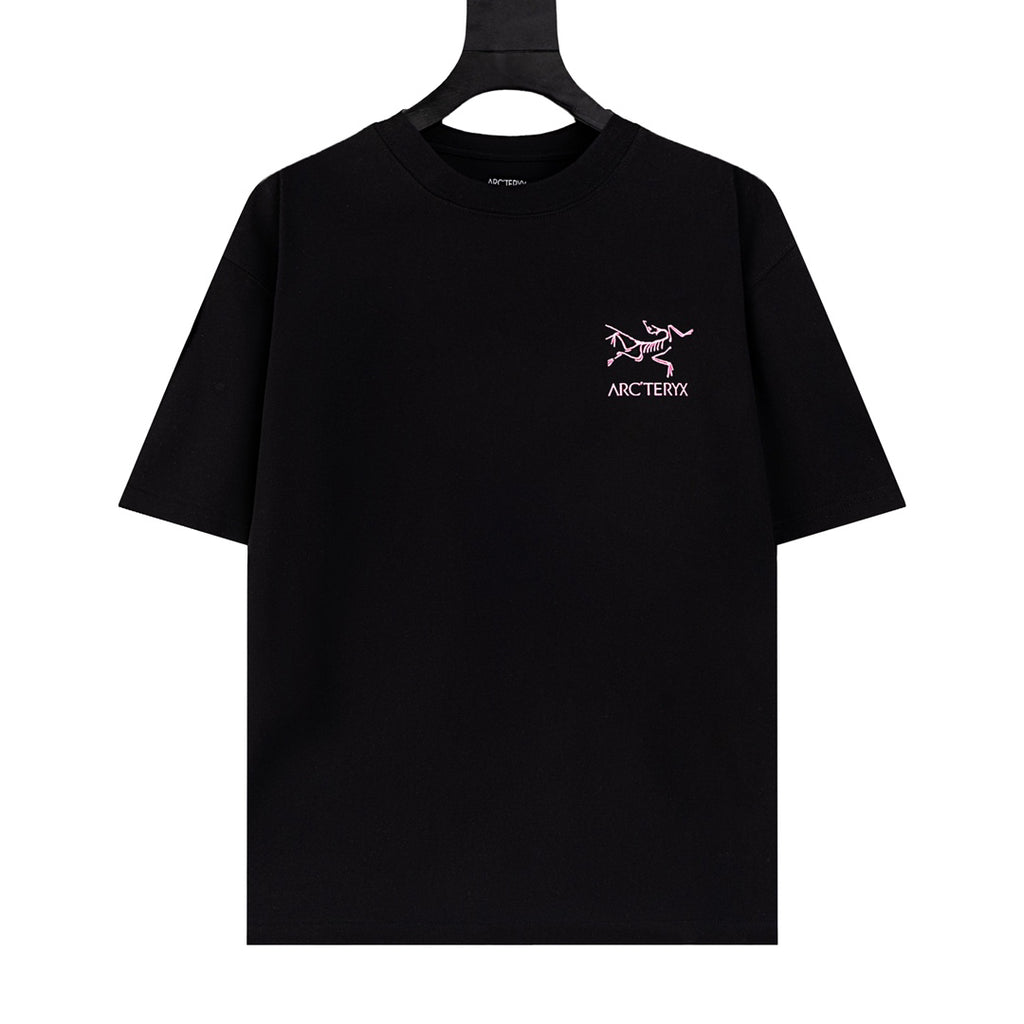 Arc'teryx Pink Fossil Bird Front‑Back Print SS T‑Shirt