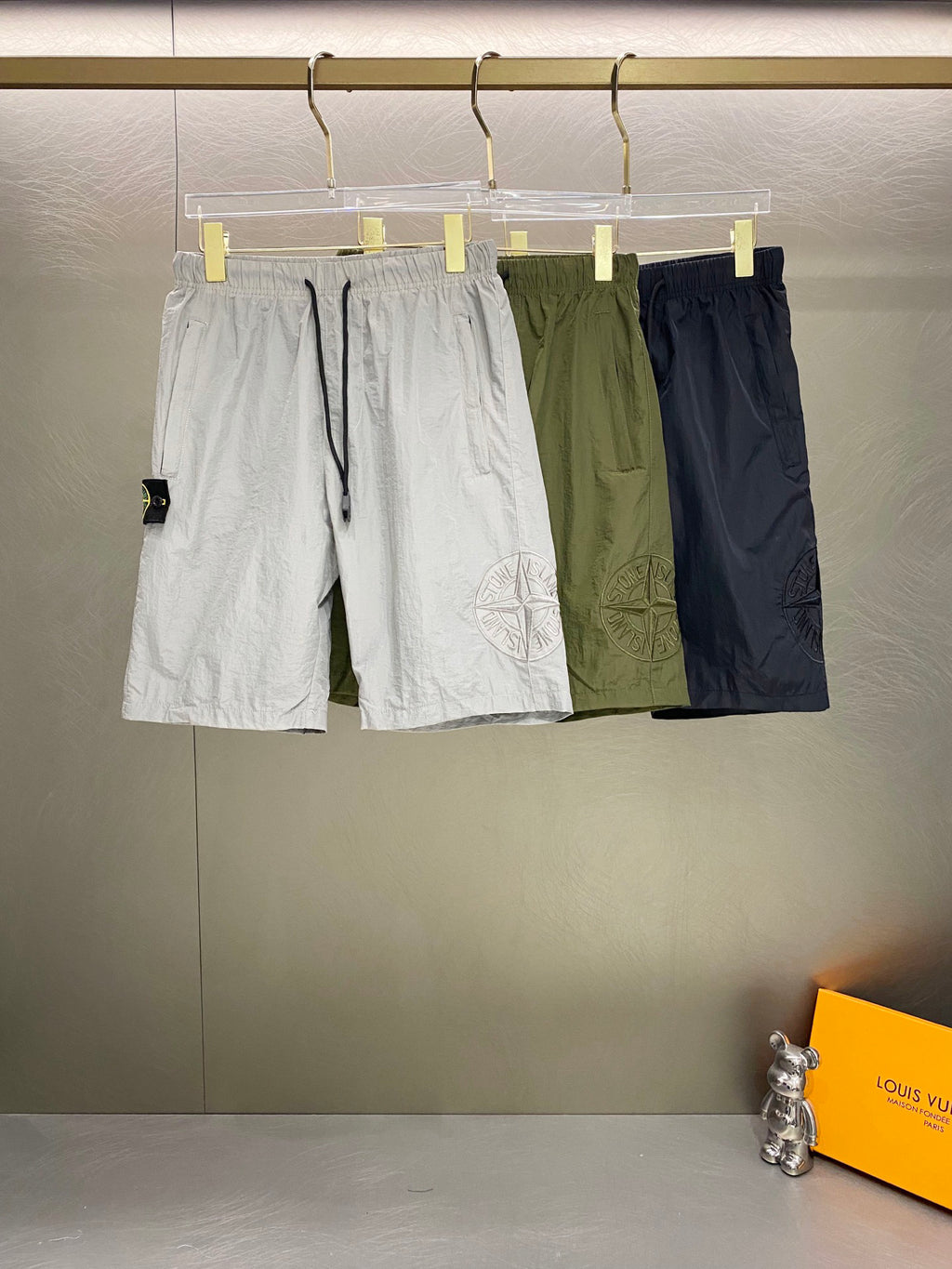 Stone Island Metallic Nylon Compass Badge Cargo Shorts - 3 Colors
