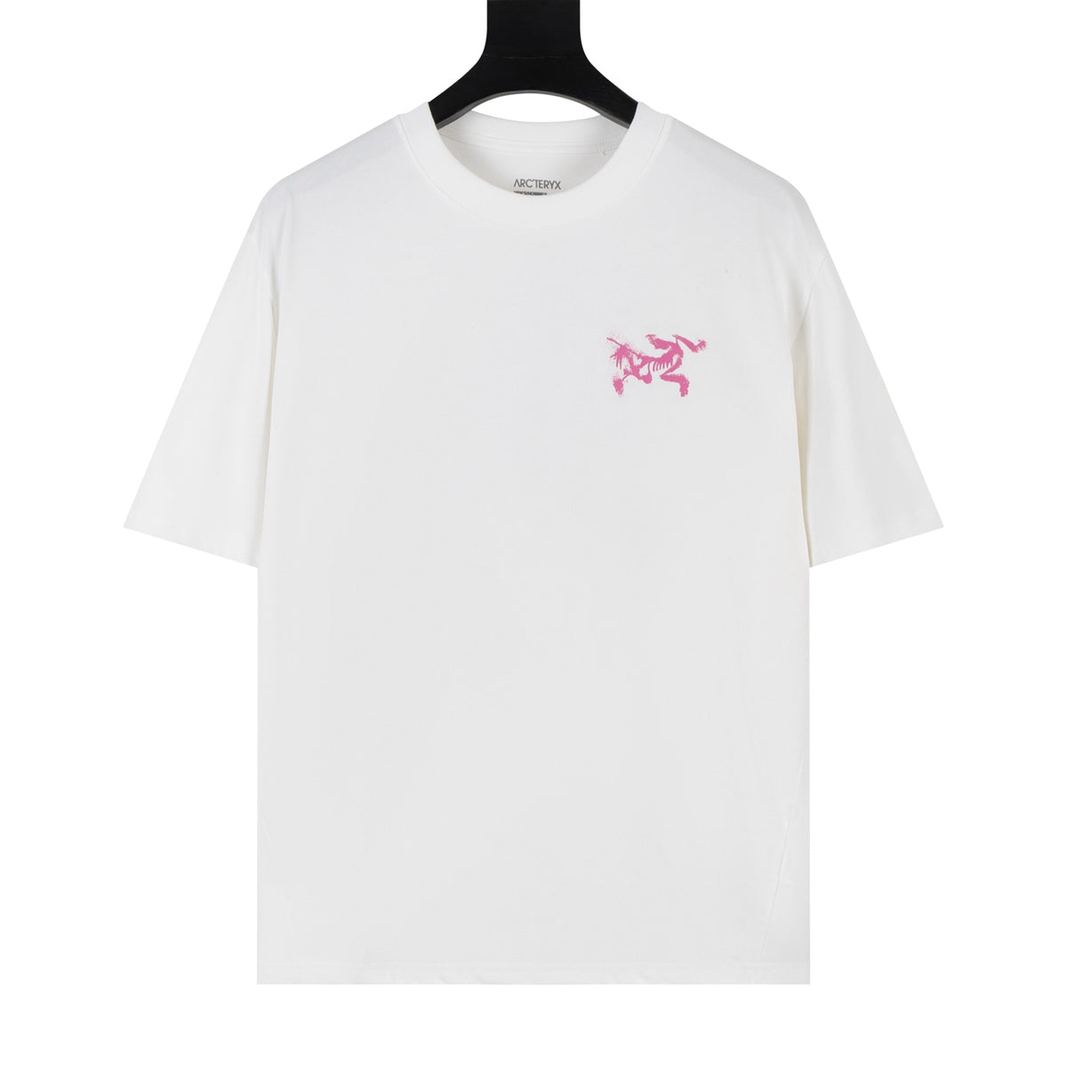 Arc'teryx Distressed Bird Logo Front & Grid Graphic Back Crew Neck Short‑Sleeve T‑Shirt, Unisex Relaxed Fit Tee