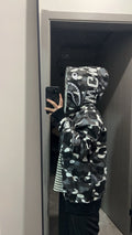 BAPE Yin-Yang Glow City Camo Shark Full-Zip Hoodie - Black × White