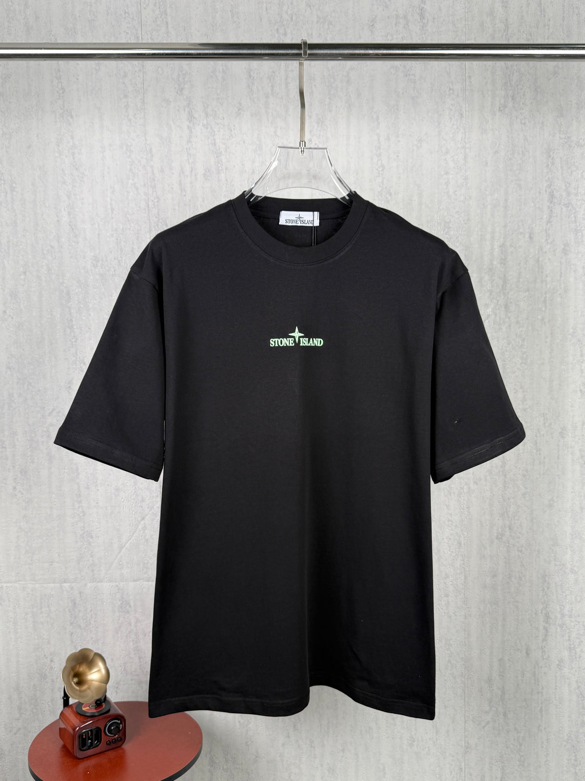 Stone Island Essentials Small Green Compass Logo Print Crew Neck T-Shirt
